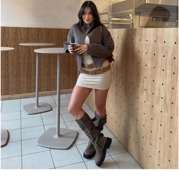 NWT Blogger Favorite Zara double belted fitted dress - Picture 6 of 6